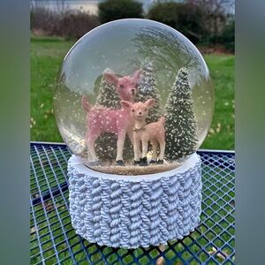 Sincerely Santa Musical Snow Globe Winter Deer Tree Holiday Christmas